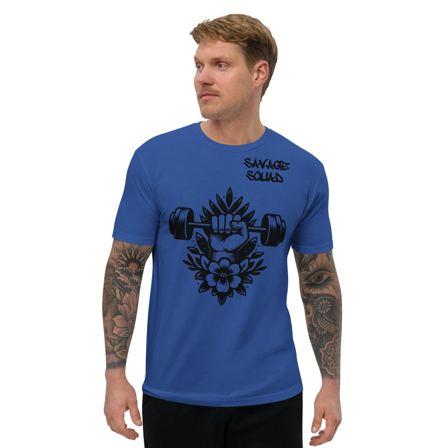 Men's Aloha Tee in blue with graphic design, comfortable and lightweight cotton blend.