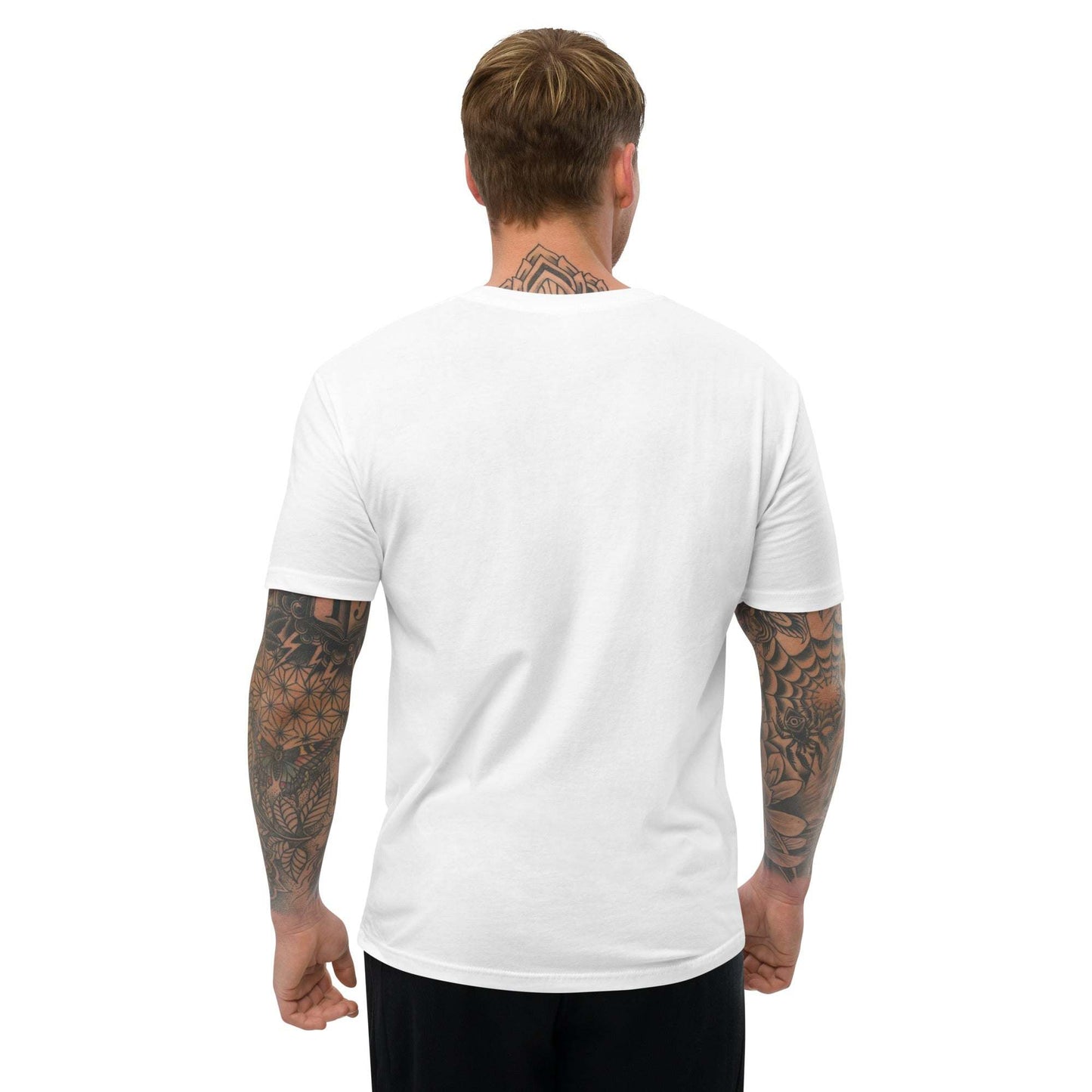 Men's Aloha Tee, comfortable and lightweight white t-shirt, back view.