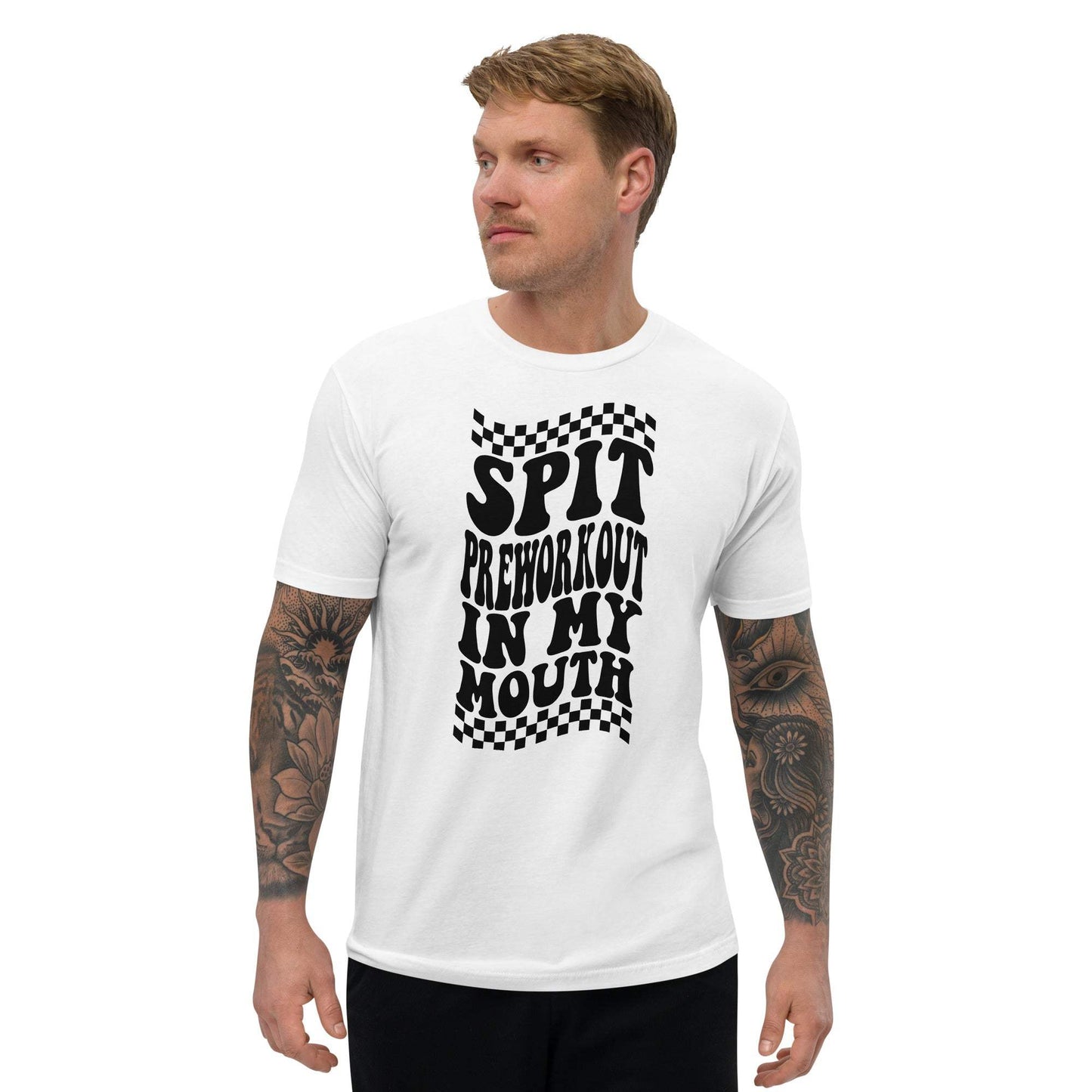 Men's Pre Work Out Tee in white, comfortable and lightweight, ideal for workouts.