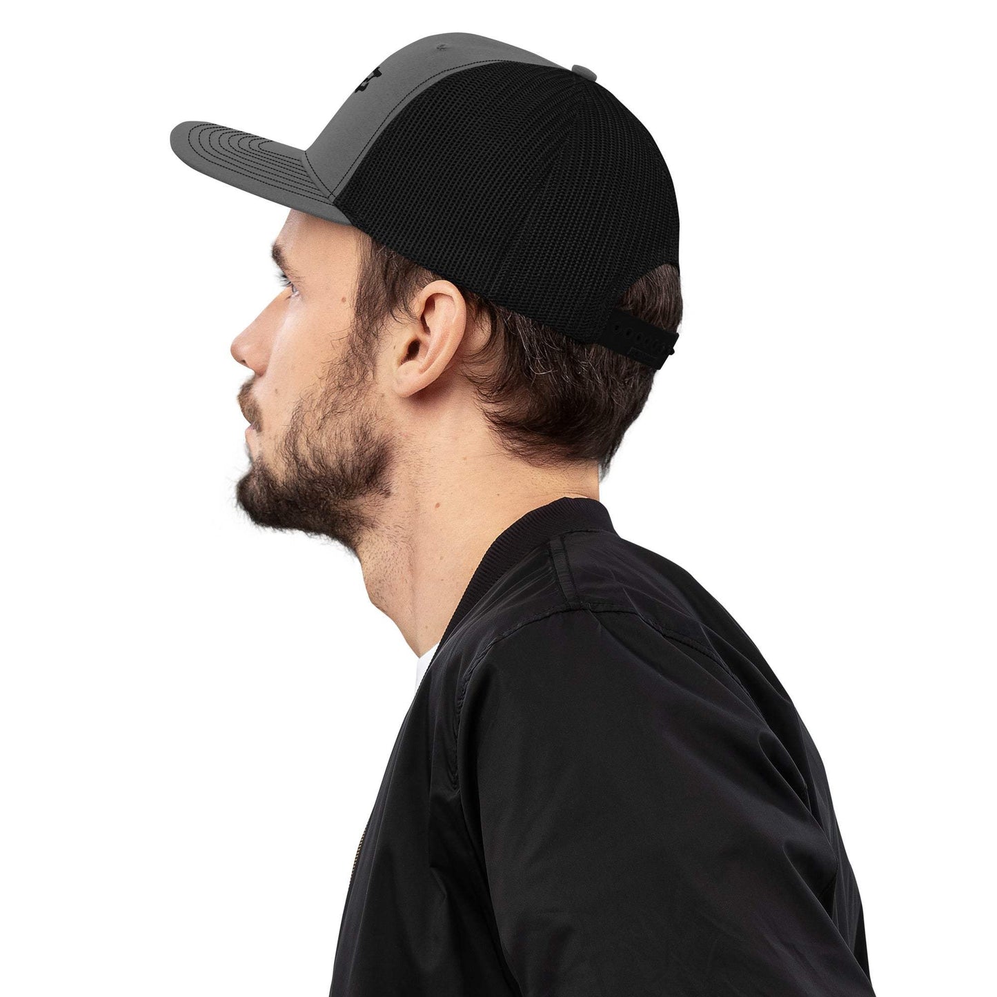 Embroidered Savage Squad Snapback hat with classic structured fit and curved visor, worn sideways.