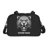 Savage Squad Fitness Bag with cheetah design, 12.4" x 13.3" size.