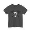 Savage Squad X WARHAMMER gym shirt featuring a skull with crossed axes design.