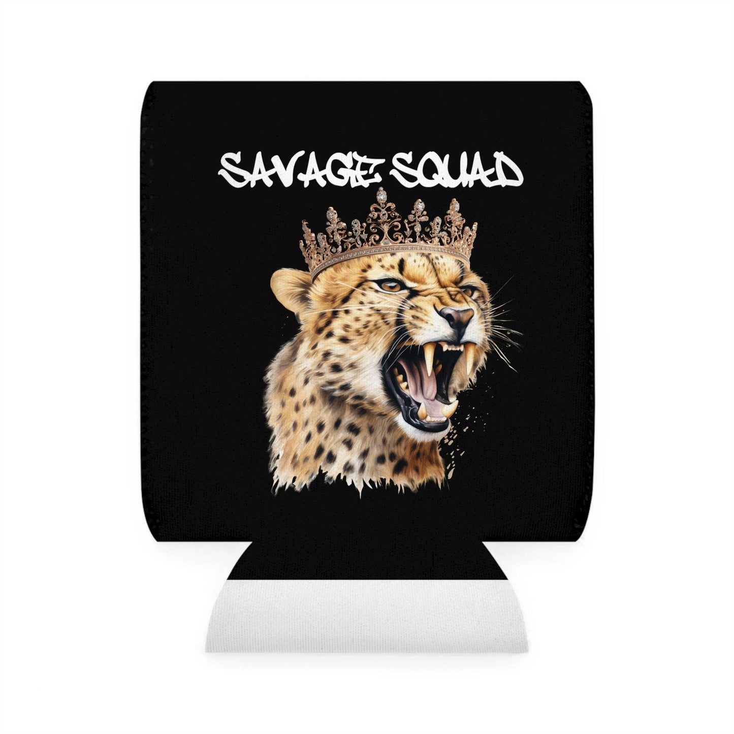 QUEEN DOC 'Hold My Beer' design with roaring cheetah wearing a crown.