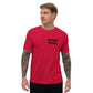 Red logo tee with "Savage Squad" design, worn by a male model.