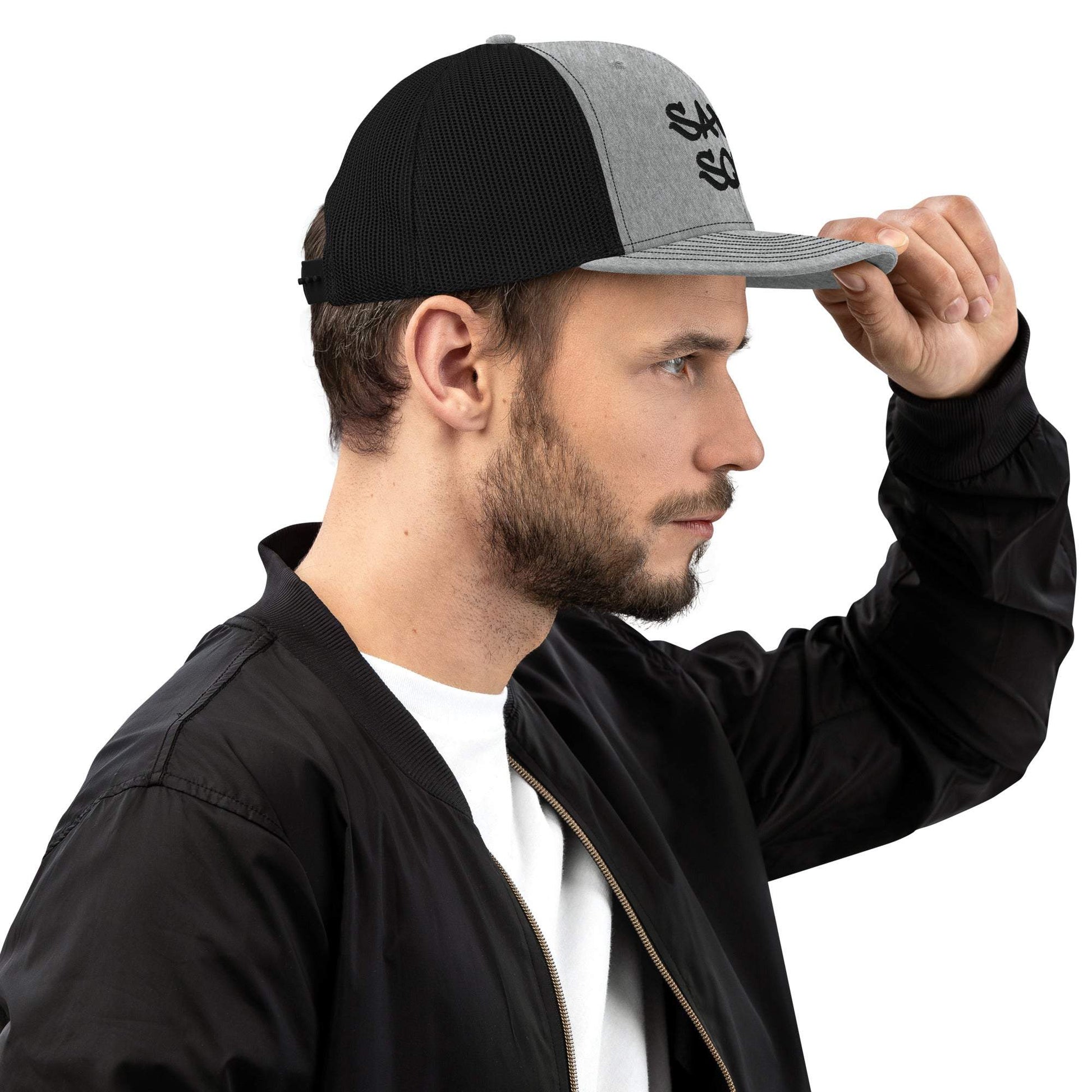 Savage Squad Snapback with embroidery, structured fit, and adjustable plastic snapback.