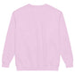 Vintage-washed pink logo crewneck sweatshirt with relaxed fit and soft, worn-in feel.
