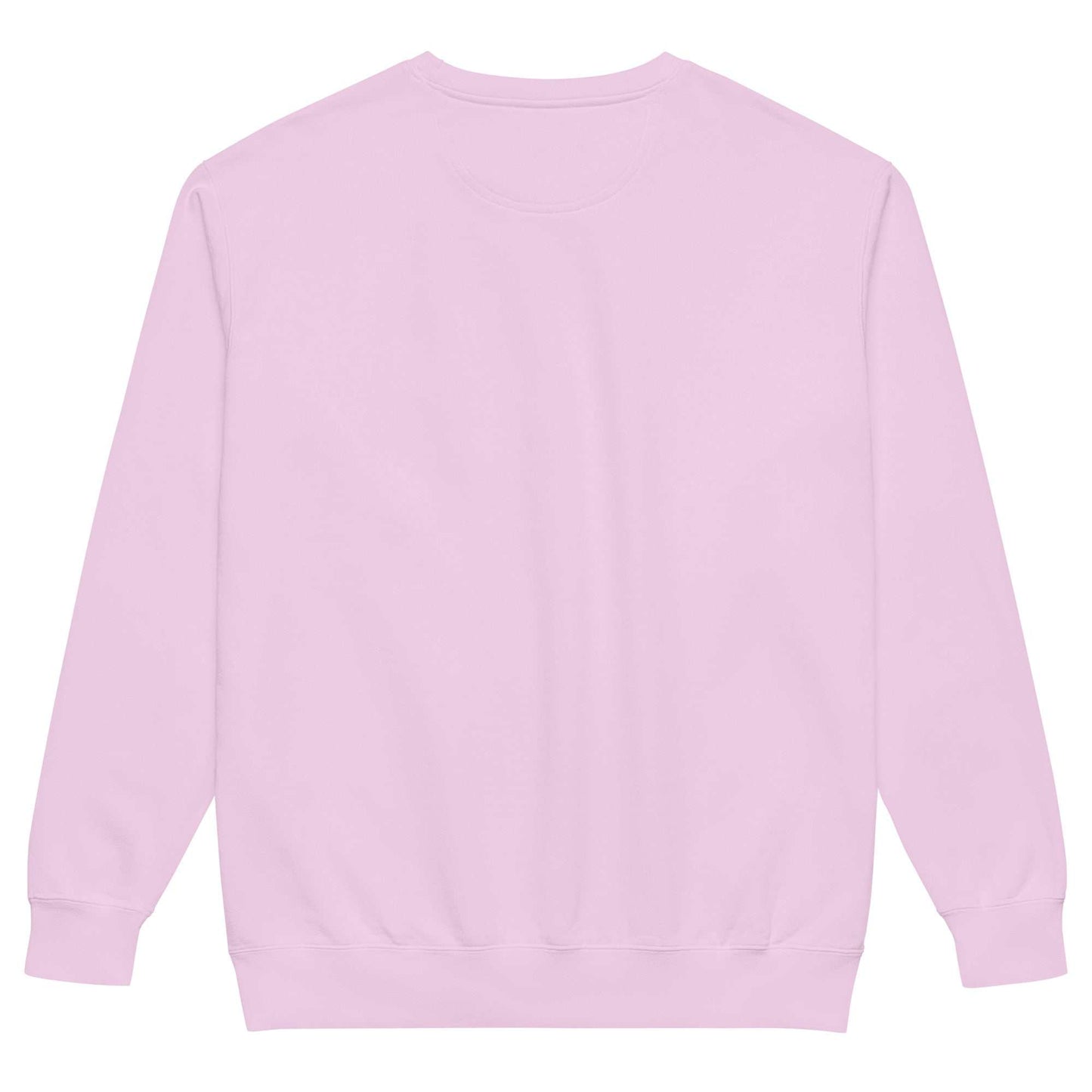 Vintage-washed pink logo crewneck sweatshirt with relaxed fit and soft, worn-in feel.