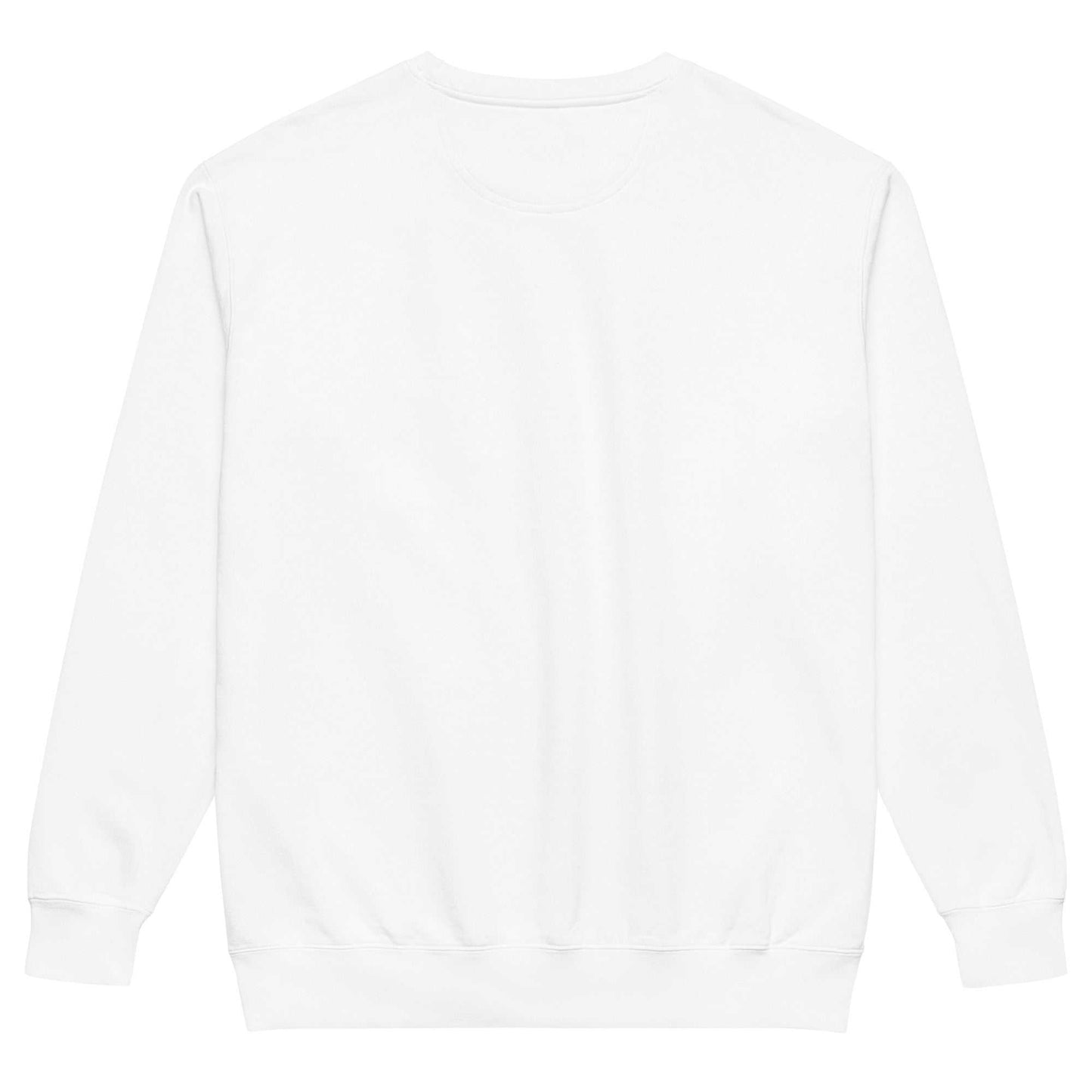 Plain white logo crewneck sweatshirt with relaxed fit and vintage-washed look.