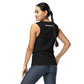 Women's Cheetah Tank in black, featuring a relaxed fit and low-cut armholes.