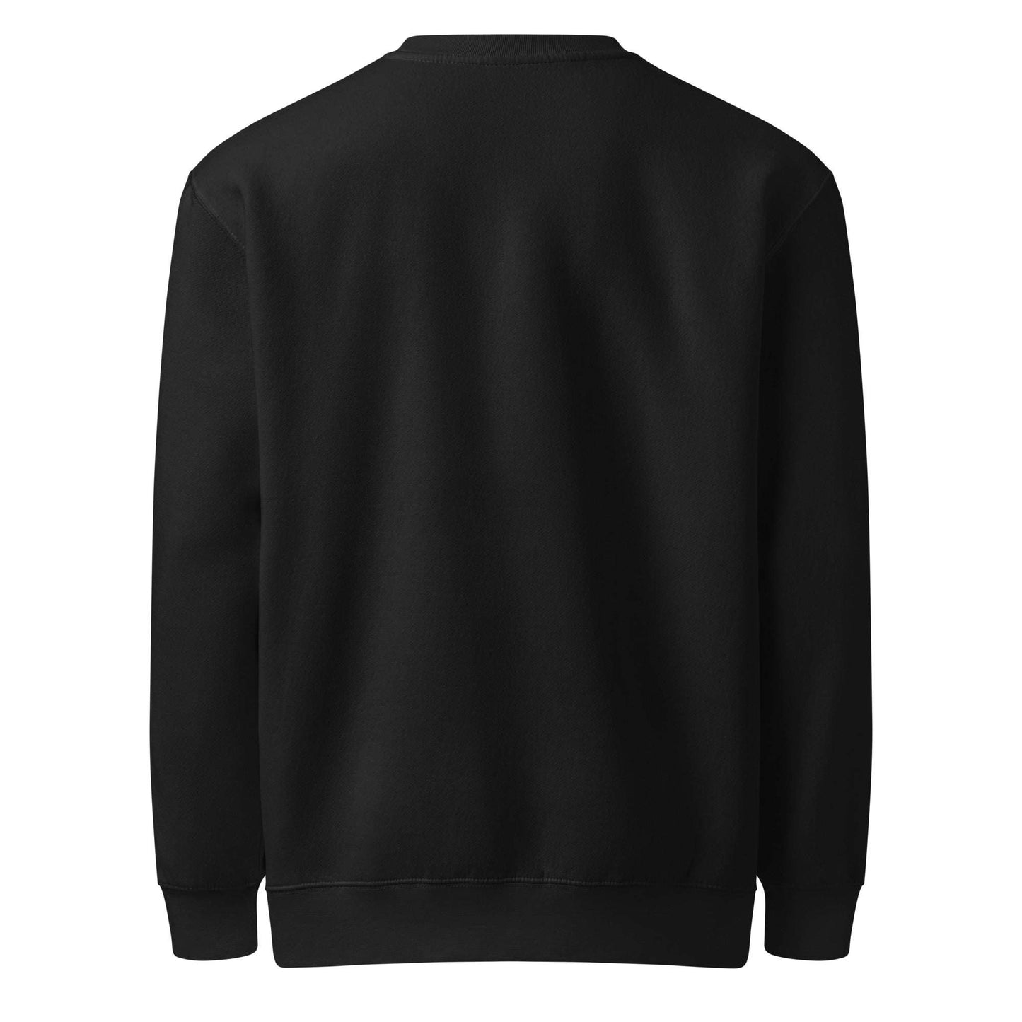 Black men's logo crewneck sweatshirt, classic design, soft fleece, structured fit.